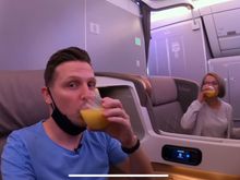 Screenshot of josh Cahill flying with his mum 