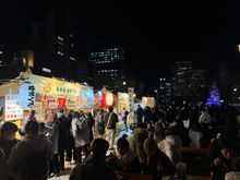 A walk through the local Christmas market in Osaka after dinner
