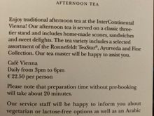 Afternoon tea infornation