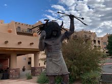 Statue in front of the hotel entrance
