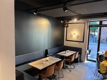 Signage removed but wall not repaired or painted