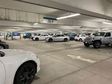 ES is on the right -- the two 300s and the Wrangler. 

EA is on the left -- not really pictured but it was a 300, Camry and a Maxima 