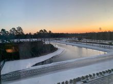 Cold sunrise. The poor alligators in that lake are popsicles