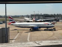 BA A320 G-EUUZ pushing back for Gibraltar