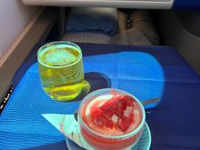 Ice cream was served in large pre scooped portions. Strawberry topping was watery and seemed to lack any actual strawberries. FA also noticed this and kept apologizing for the disappointing state of the toppings. 