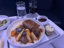 Beef chuck, Bourguignonne sauce, potatoes, carrots and mushrooms