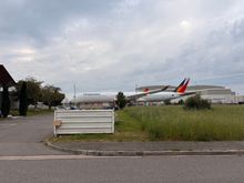 The walk to me past this brand new Philippines A350-1000 which was parked up next to the Air France Industries building complex
