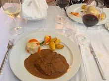 Veal steak with a pepper sauce