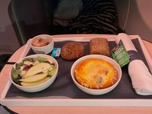 Smoked salmon quiche and Waldorf salad. Exceptionally mean.