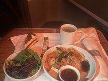 Pre arrival flight meal: Chicken Don; does the trick better than any domestic meal….wish they offered this as a domestic option too!