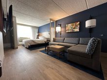 Pleasantly surprised by the renovated rooms at this older style Hyatt Place.  I like the color scheme and mostly hard surface floors better than most of the newer Hyatt Places.
