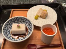 Trio of their Japanese appetizer; they are famous for their tofu