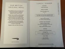 Standard meal menu