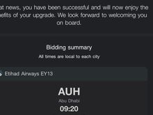 Email received this morning this time saying that business upgrade bid is approved. , For $1449 
.
Credit card showing pending charge on this as well.
I don’t want business upgrade anymore since I was able to get the two free seats in economy earlier
