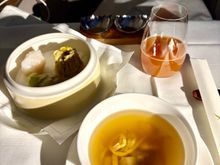 second meal before landing- soup and dim sum 