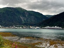 Downtown Seward from Douglas Island.