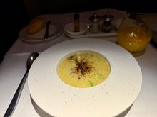 Curried Cauliflower soup with Romanesco and crispy lieeks