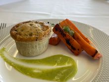 Onion Pie and carrots