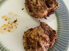 Air fryer chicken thighs. I guess I could have taken the picture before I ate one of them ;)