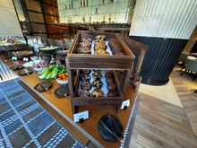 Breakfast buffet pastry selection 