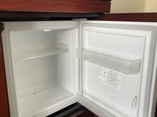 Mini fridge and coffee station