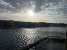 View from the room. Lots of people swimming in the water on Christmas to the left of where I took this picture.. on a 40 degree day with 25 mph winds.. very entertaining to watch