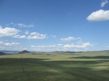 The view of the steppes from the top of the Genghis Khan statue