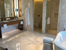 Main bathroom with rainfall and shower handle and tub