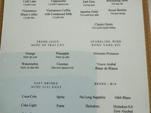 Lunch drink menu