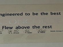 Signed by the last crew on the fuselage.