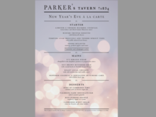 NYE Menu