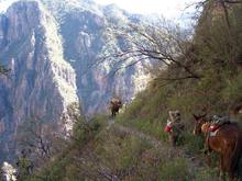 Canyon trail to the village of Guacayvo.
