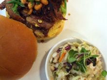 Pulled duck sandwich