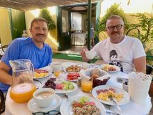 Our delightful breakfast in the garden