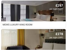Room rates on the day 