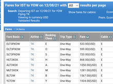 Ask for TK fares, get results