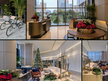 Brompton bikes for guests to use, Living room (lobby) check in area +  kimpton social hour
