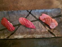 bluefin tuna course; Toro on the right