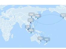 Visualization showing entered itinerary (not real route map)