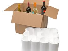 These come in two types, those designed to be used in a box (as shown) or where the wine holding portion (the white part) forms a sufficient shipping package in its own right.  