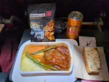 In flight catering was quite good! Lamb with veggies and mash - tasty.

I smash another couple of G+Ts and then go to sleep. 