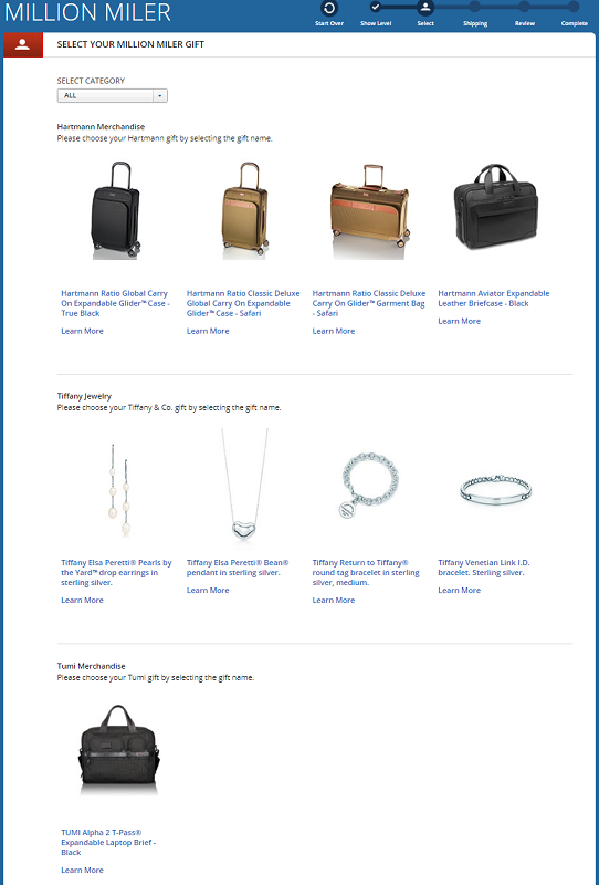 Delta Million Miler Gift - Fewer Options to Select From? - FlyerTalk Forums