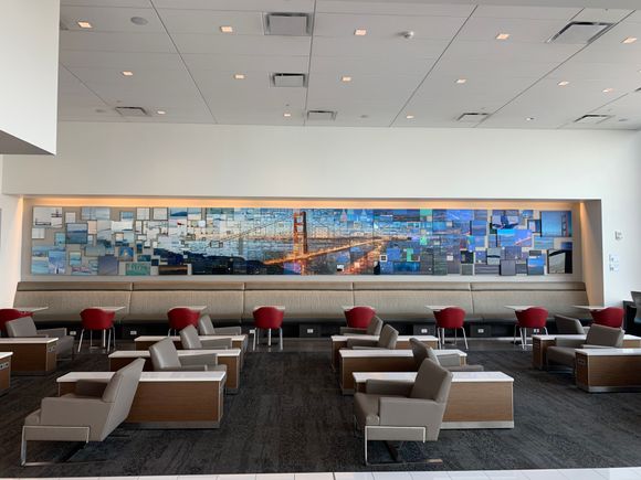 Only one other passenger in the lounge when I entered