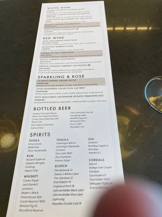 JFK drink list this morning.  