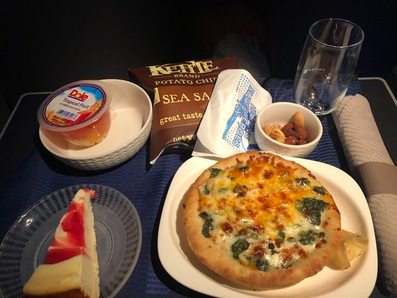Den-koa lunch.  Hot tip - don’t open that fruit cup on Hawaii flights, it just might become your next beverage ;-)