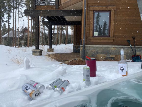 Who needs a cooler when you have the snow?
