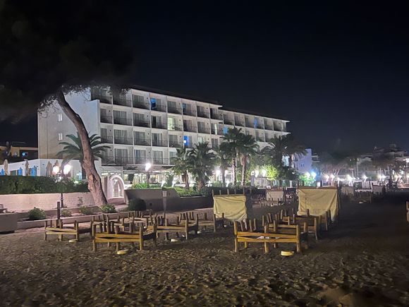 The backside of the hotel