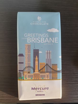 Mercure North Quay Brisbane, Gold member (via Ibis Business). Welcome gift included a local block of chocolate, 2 drink vouchers, bottle of water and upgrade to river view room. 