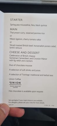 Food menu