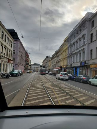 View from the back of the tram